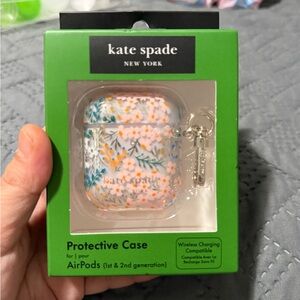 Kate Spade White and Green Floral AirPods Case